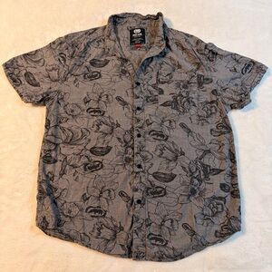 Ecko Unlimited Gray Short-Sleeve Floral Button-Up Shirt